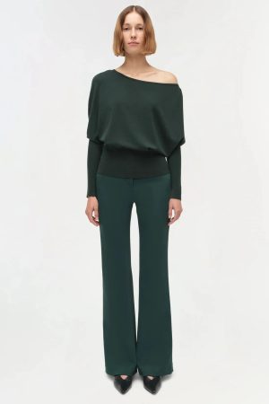 Lavina Off Shoulder Sweater Emerald