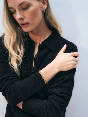 Cashmere Collard Cardigan Black