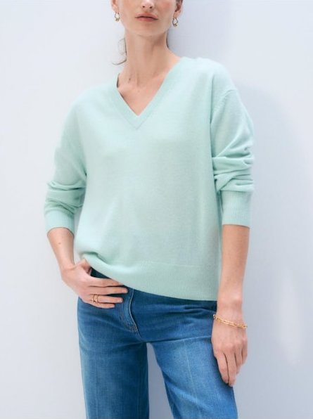 Cashmere V-Neck Spearmint